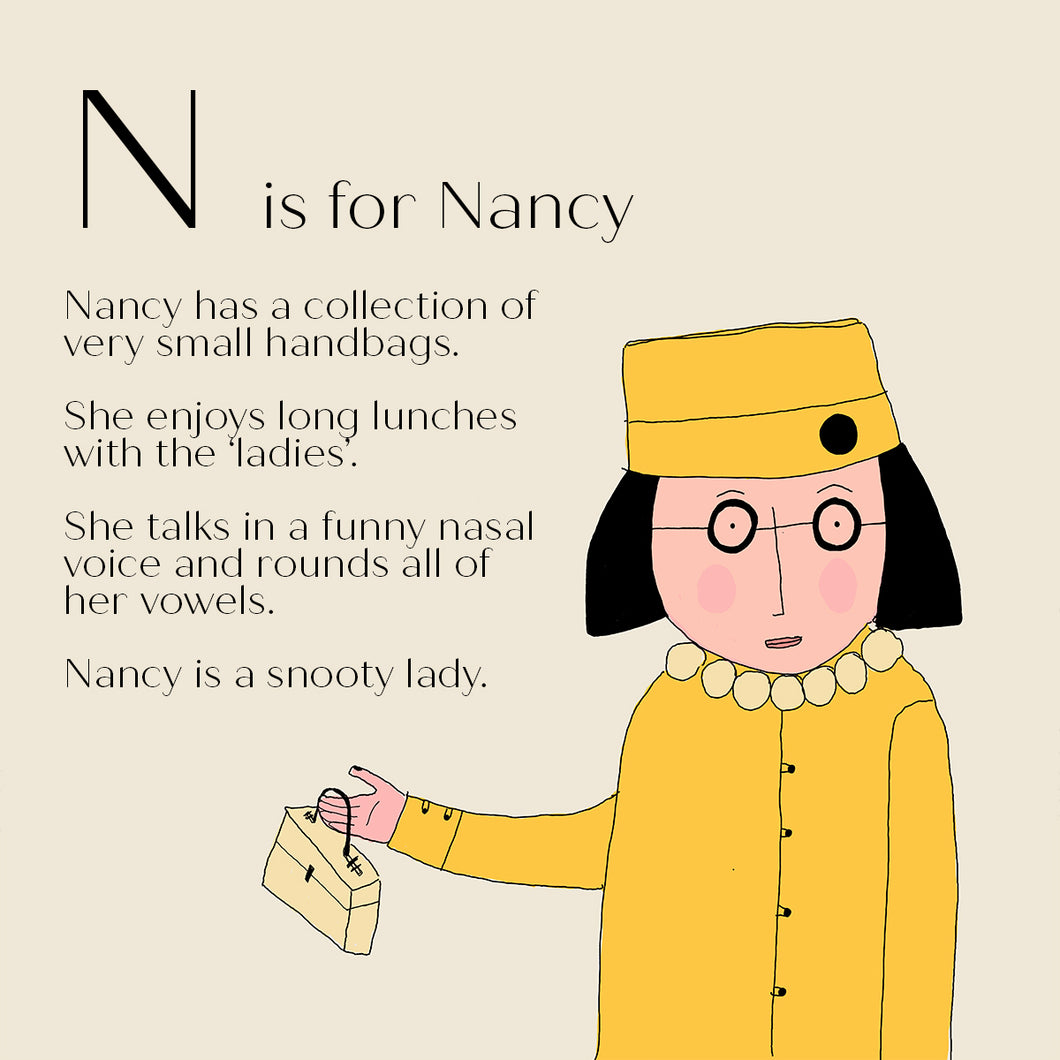 N is for Nancy - Personalised Fine Art Print