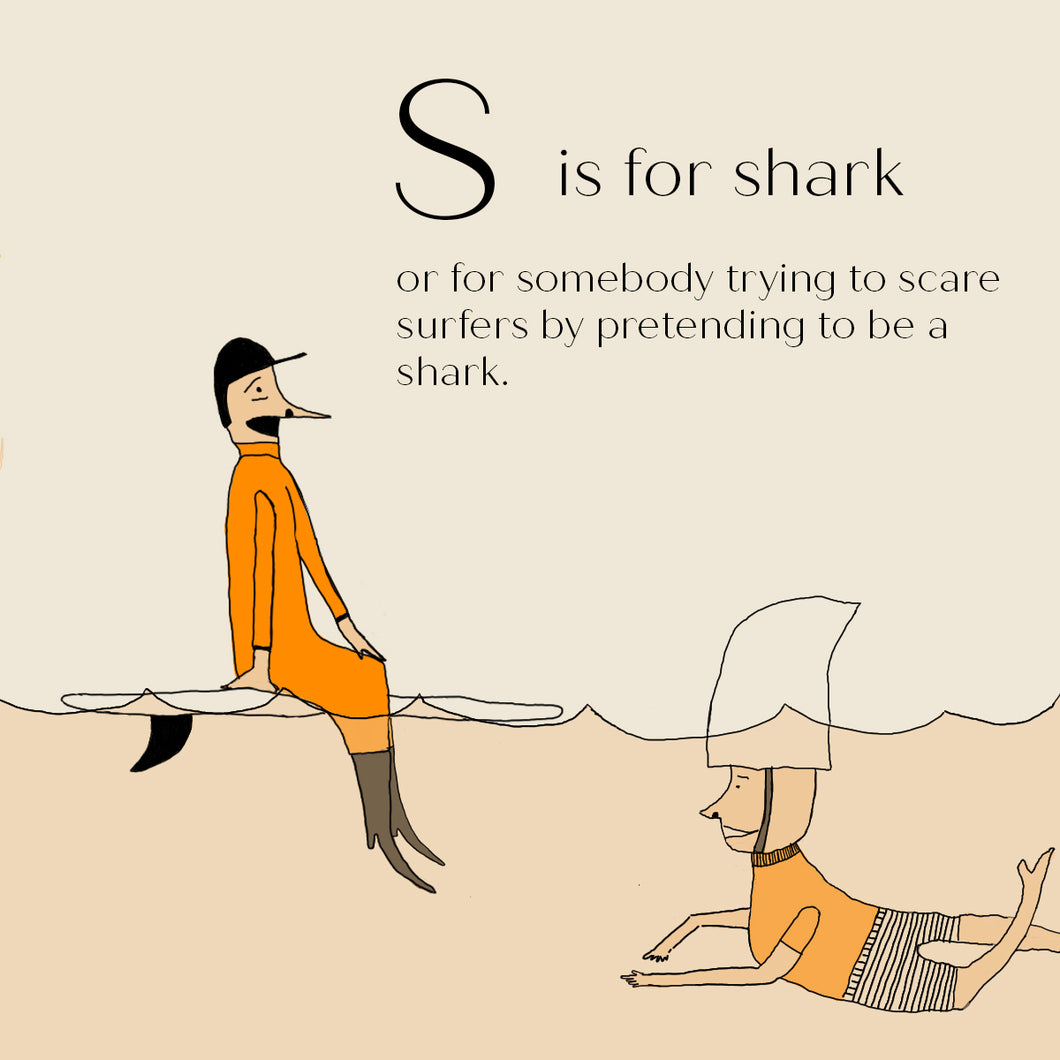 S is for Shark - High Quality Art Print